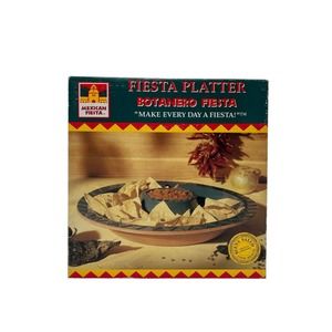 Vintage Green Interior Glaze 1993 Fiesta Platter Chip and Dip in Original Box